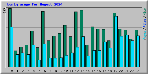 Hourly usage for August 2024